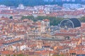 Lyon France cityscape street buildings houses city center architecture Royalty Free Stock Photo