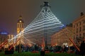 Crowd at the Festival of Lights on Place Antonin Poncet