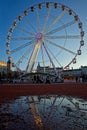 The Ferris Wheel of Place Bellecour and reflection Royalty Free Stock Photo