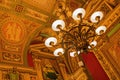 Ceiling lamp and roof of home of the public in Celestins theatre