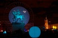 Place Bellecour during the Festival of Lights Royalty Free Stock Photo