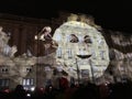 Place des Terreaux view during Festival of Lights in Lyon France