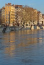 Famous People from Lyon wall painting over Saone river