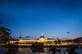 Hotel Dieu in Lyon, France, taken from the Rhone riverbank during the evening. Hotel Dieu is a former hospital Royalty Free Stock Photo