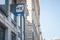 Banque Populaire logo in front of their local bank in Lyon. Banque Populaire is a cooperative bank, one of main french banks