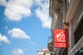 Caisse d`Epargne logo in front of their local bank in Lyon. Caisse d`Epargne is a cooperative retail ban Royalty Free Stock Photo