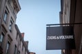 Zadig & Voltaire logo in front of their boutique for Lyon. Zadig & Voltaire is a luxury fashion clothing retailer based in France