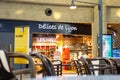 `Delices de Lyon` shop inside terminal 1 at Saint Exupery airport, Lyon. This is a grocery shop.