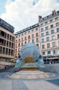 LYON, FRANCE - MAY 19: Louis Pradel square near Opera and fountain sculpture