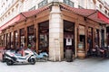 Lyon, France - MAY 19: Restaurants in the Saint Jean district in the old city. Royalty Free Stock Photo