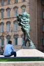 Lyon, France - MAY 19: Sculpture on Louis Pradel square. Royalty Free Stock Photo