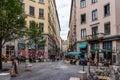 Lyon, France - Sep 28, 2020: Croix-Rousse district in Lyon city, France, Europe Royalty Free Stock Photo