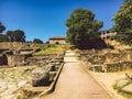 Lyon, France. View of the archaeological zone of the antique period on the hill Fourviere Royalty Free Stock Photo