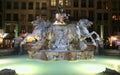 Lyon Horse Fountain at Night Royalty Free Stock Photo