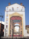 Lyon, mur peint en trompe-l'oeil - Painted wall Royalty Free Stock Photo