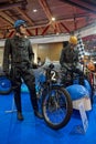 Side car and bikers-dummies at the Epoqu'Auto show