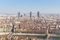 Lyon panorama from top to city dowtown - France Europe