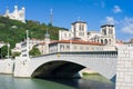 Lyon and Saone river in a summer day Royalty Free Stock Photo