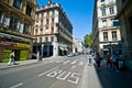 Lyon street wide angle view on summer day Royalty Free Stock Photo