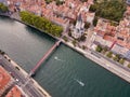 Lyon unusual view, France, cityscape from above, Saint-Georges church Royalty Free Stock Photo