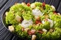 Lyonnaise salad made from lettuce, bacon, croutons and poached e Royalty Free Stock Photo