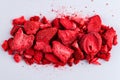Lyophilized strawberries freeze -dried berries Royalty Free Stock Photo
