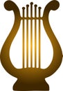 Lyra - a symbol of inspiration a musical instrument - vector silhouette for your logo. Harp - a symbol of art - an icon