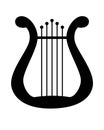 Lyra - a symbol of inspiration a musical instrument - vector silhouette for your logo. Harp - a symbol of art - an icon for a logo