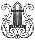 Lyre icon. Ancient music instrument. Classic symbol