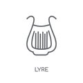 Lyre linear icon. Modern outline Lyre logo concept on white back