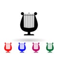 Lyre multi color icon. Simple glyph, flat vector of theatre icons for ui and ux, website or mobile application