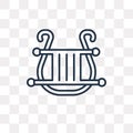 Lyre vector icon isolated on transparent background, linear Lyre