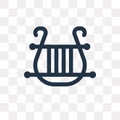 Lyre vector icon isolated on transparent background, Lyre trans