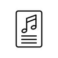 Black line icon for Lyric, studio and music