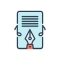 Color illustration icon for Lyric, studio and writing