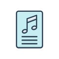 Color illustration icon for Lyric, studio and music