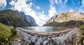 Lysebotn fjord Panorama summer or fall Royalty Free Stock Photo