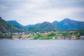 Norway traditional village panoramic view