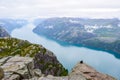 Lysefjord landscape, Pulpit Rock Royalty Free Stock Photo