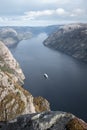 Lysefjord Landscape and Vanishing Point Royalty Free Stock Photo