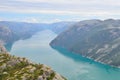 Lysefjord from the Pulpit rock Royalty Free Stock Photo