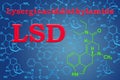 Lysergic acid diethylamide LSD. Chemical formula, molecular st Royalty Free Stock Photo