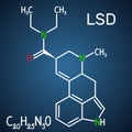 Lysergic acid diethylamide LSD. It is a hallucinogenic drug. S Royalty Free Stock Photo