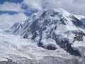 Lyskamm at Monte Rosa massif, landscape of swiss alpine mountain range glacier in Alps, SWITZERLAND Royalty Free Stock Photo