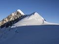 Lyskamm peak at sunrise, Monte Rosa, Alps, Italy Royalty Free Stock Photo
