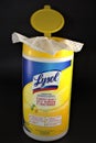 Lysol disinfecting wipes on container