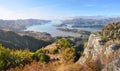 Lyttelton Harbour Panorama, Christchurch, New Zealand. Royalty Free Stock Photo