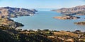 Lyttleton Harbour Panorama, New Zealand Royalty Free Stock Photo