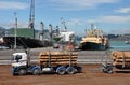 Lyttleton Logging Truck, Christchurch New Zealand Royalty Free Stock Photo