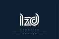 LZD Creative Unique Modern Letter Logo Design Royalty Free Stock Photo